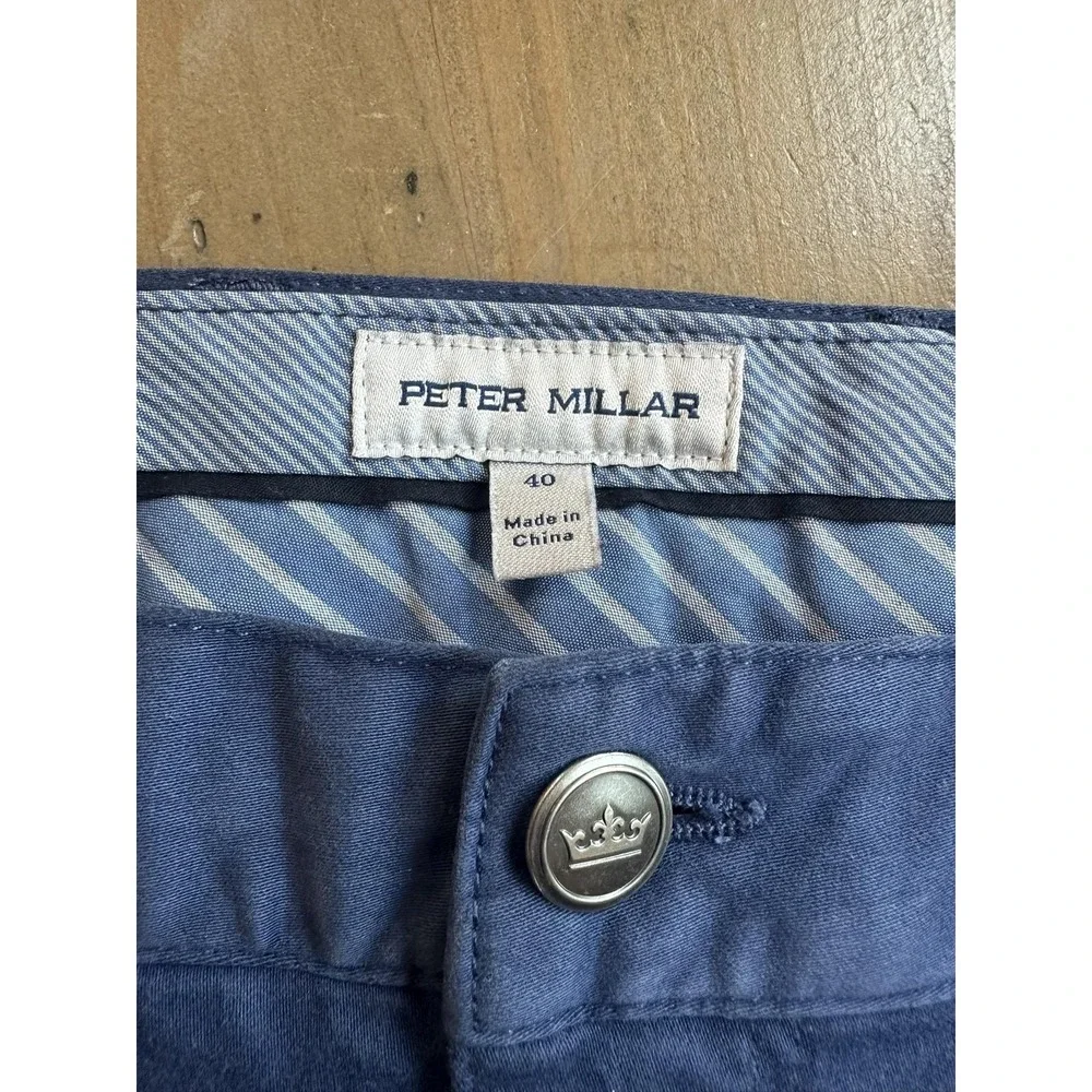 Peter Millar‎ Pants Mens 40 Navy Blue Five-Pocket Chino Golf Stretch Casual